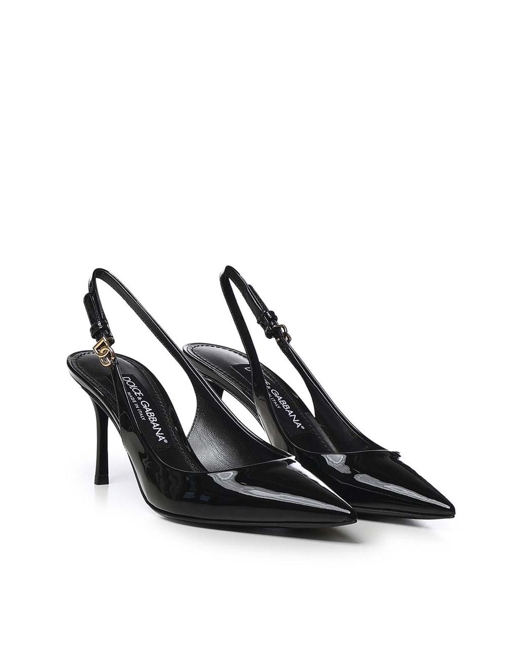 Dolce & Gabbana Black Patent Leather Slingbacks