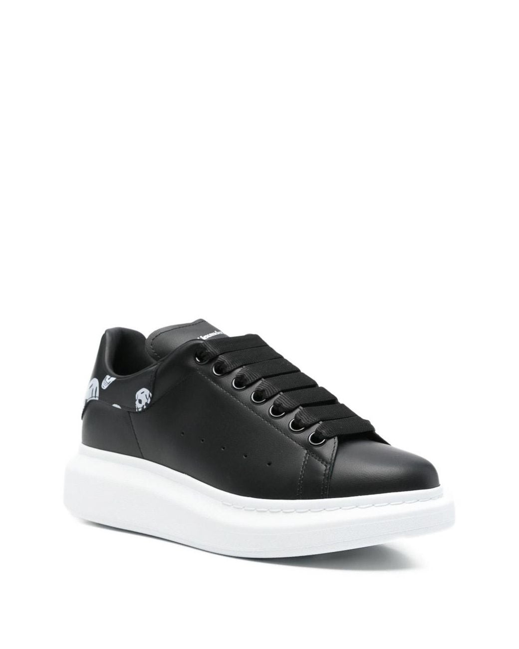 McQueen Black Oversized Skull-Print Sneakers