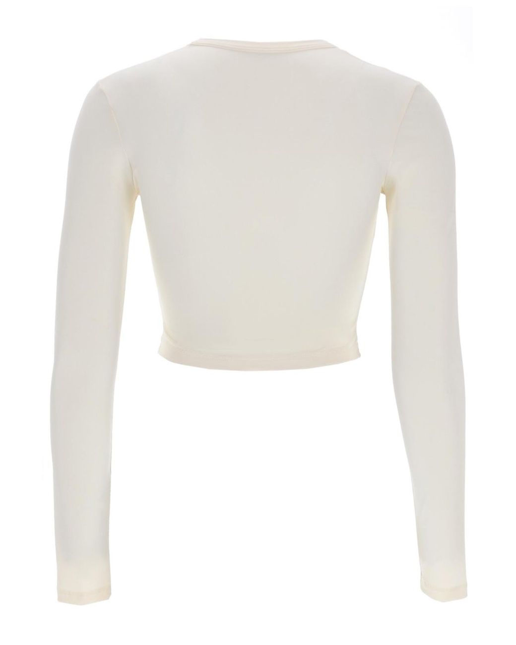 Jil Sander White Cropped Top With Logo