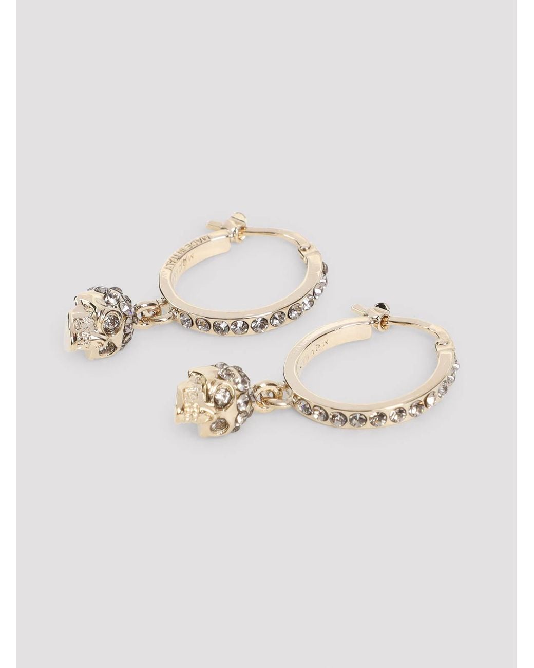 McQueen White Skull Hoop Earrings