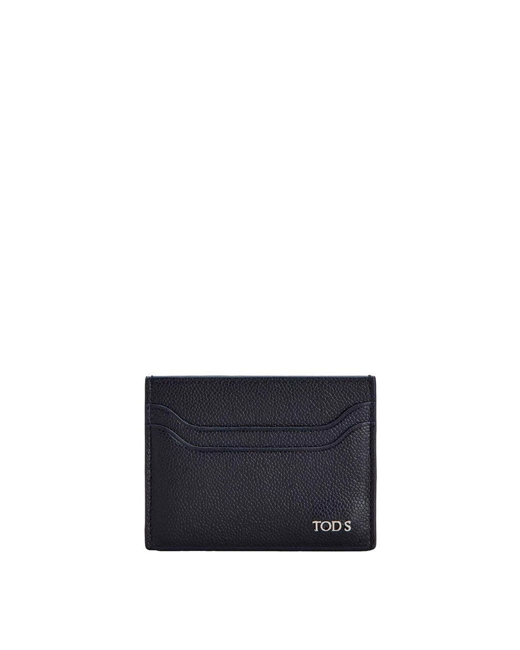 Tod's Blue Leather Card Holder for men