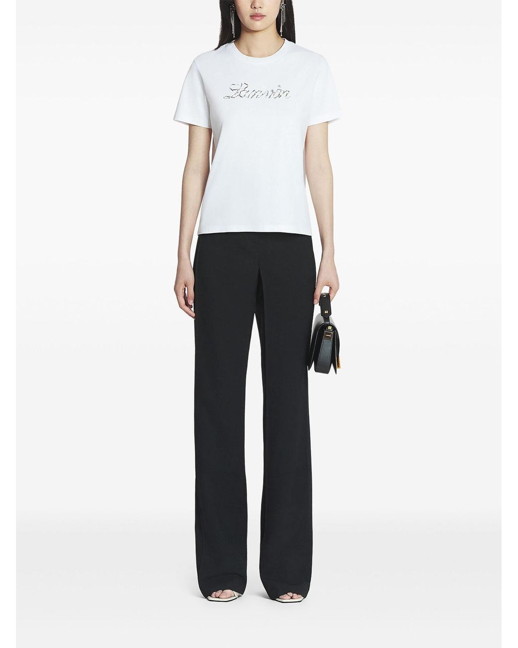 Lanvin White Embroidered Script Logo T-Shirt