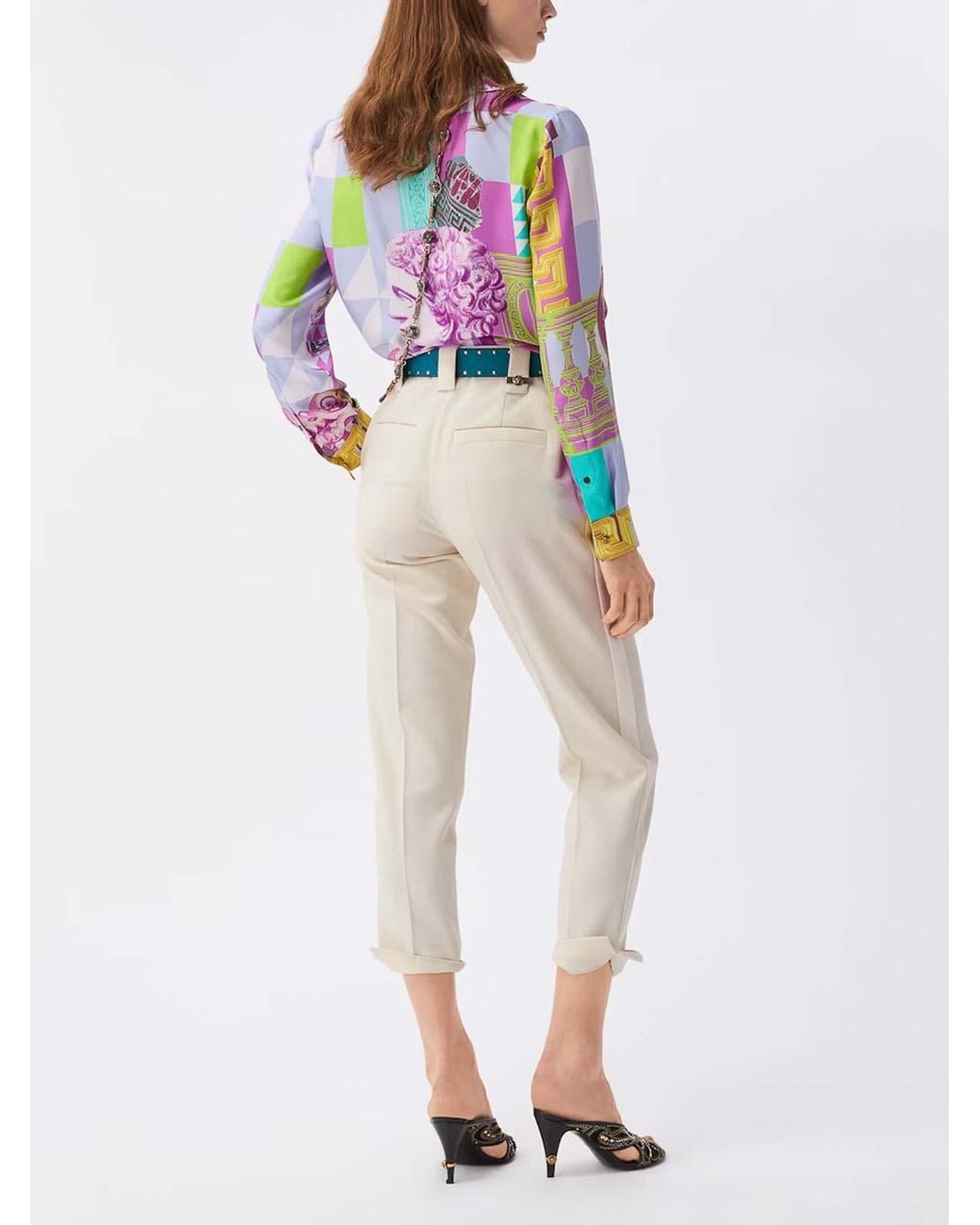 Versace Natural Stretch Wool Trousers
