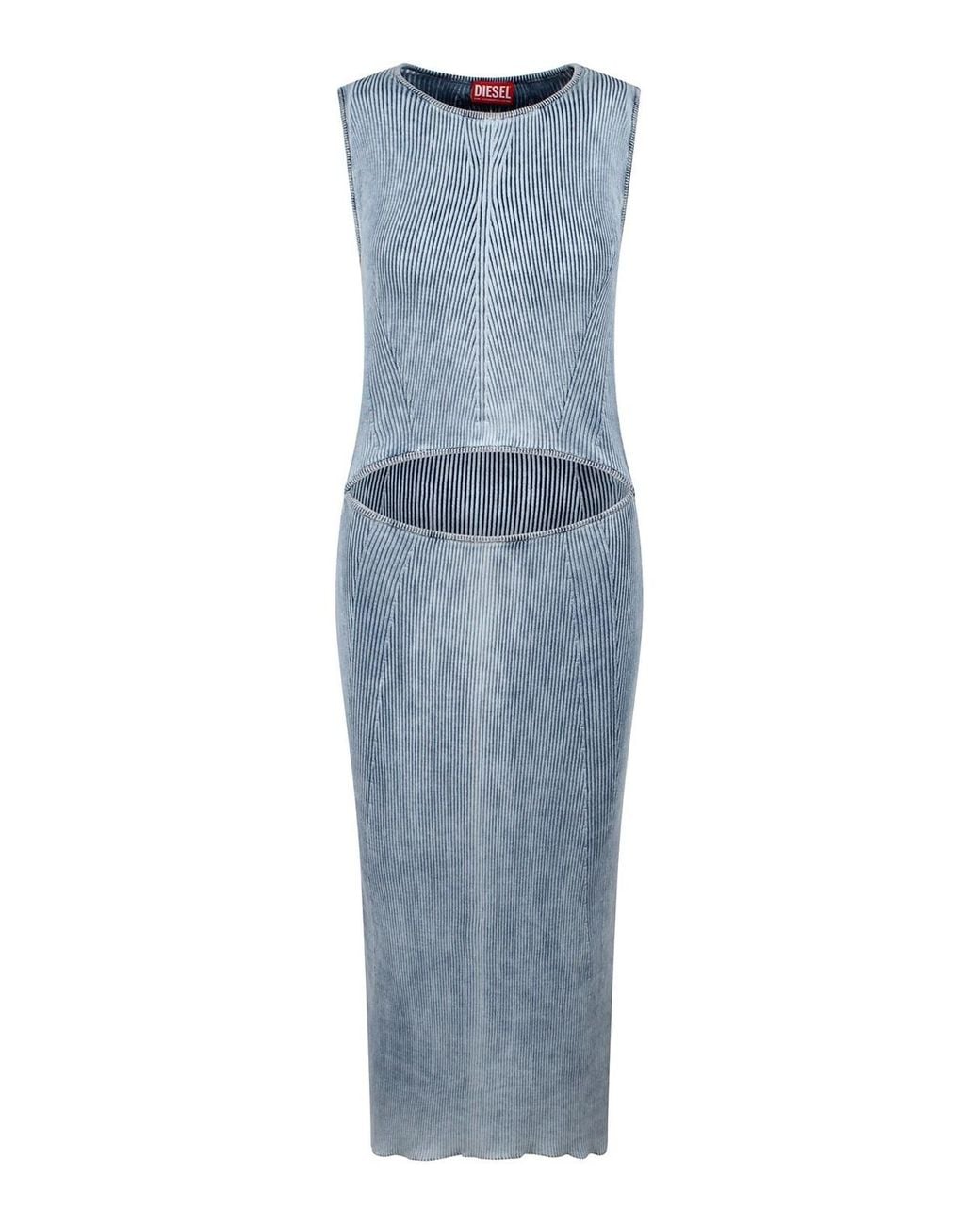DIESEL Blue M-Taryn Midi Ribbed Dress