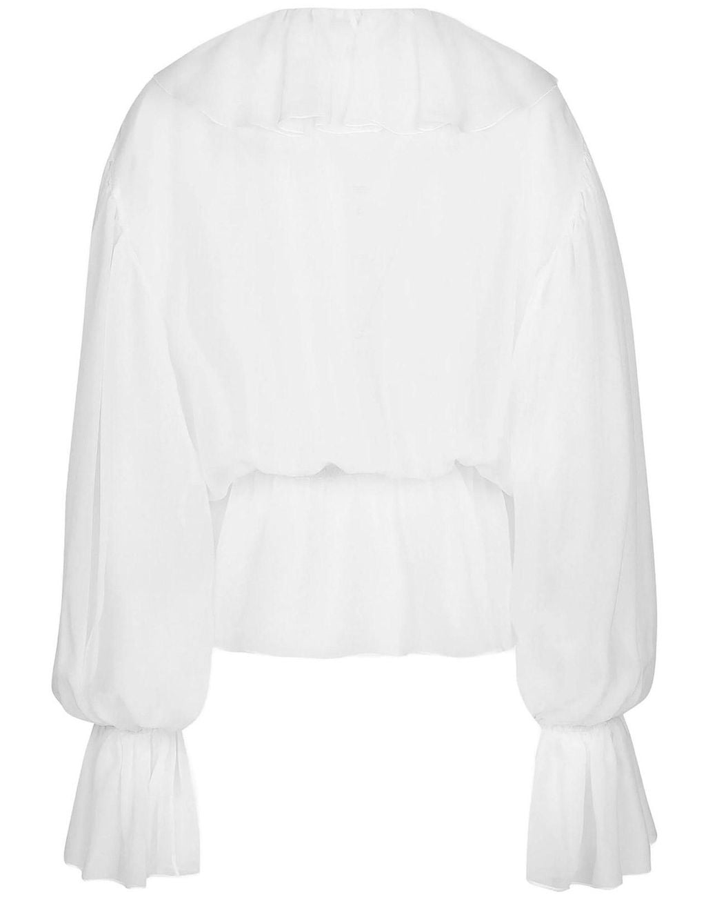 Dolce & Gabbana White Silk Top