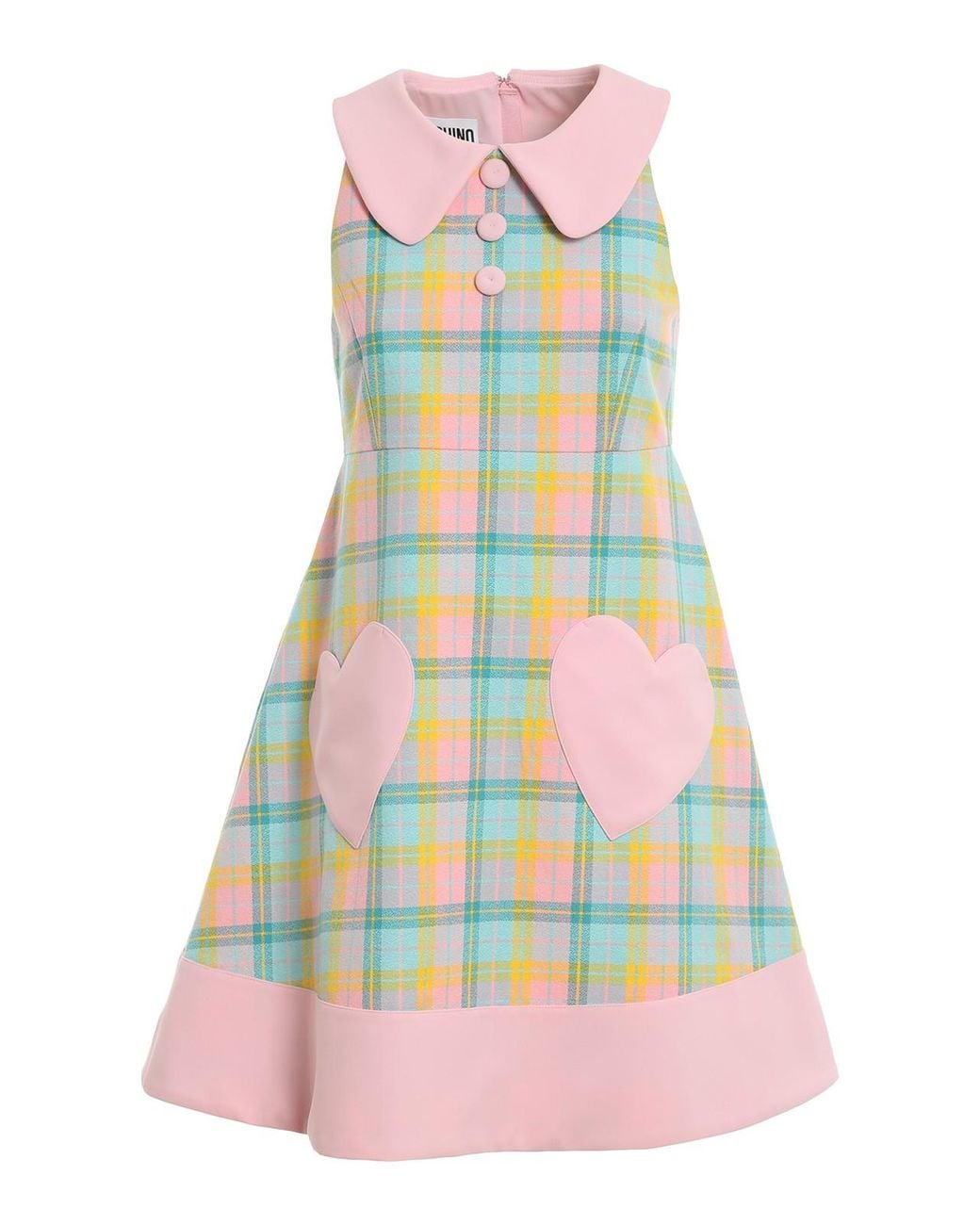 Moschino Multicolor Check Flared Dress
