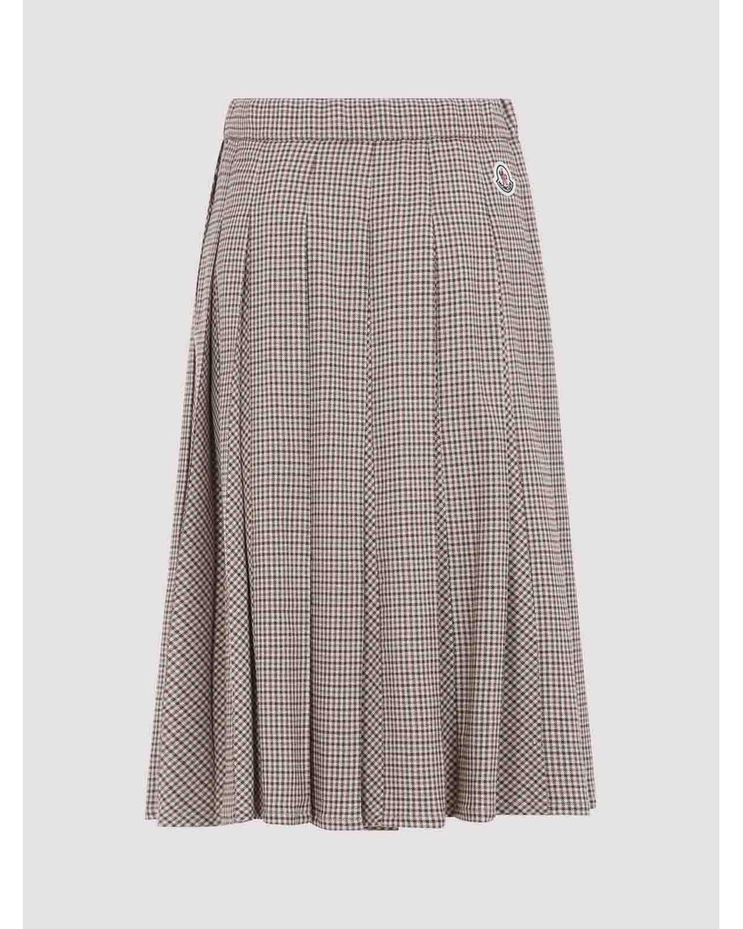 Moncler Brown Pleated Skirt