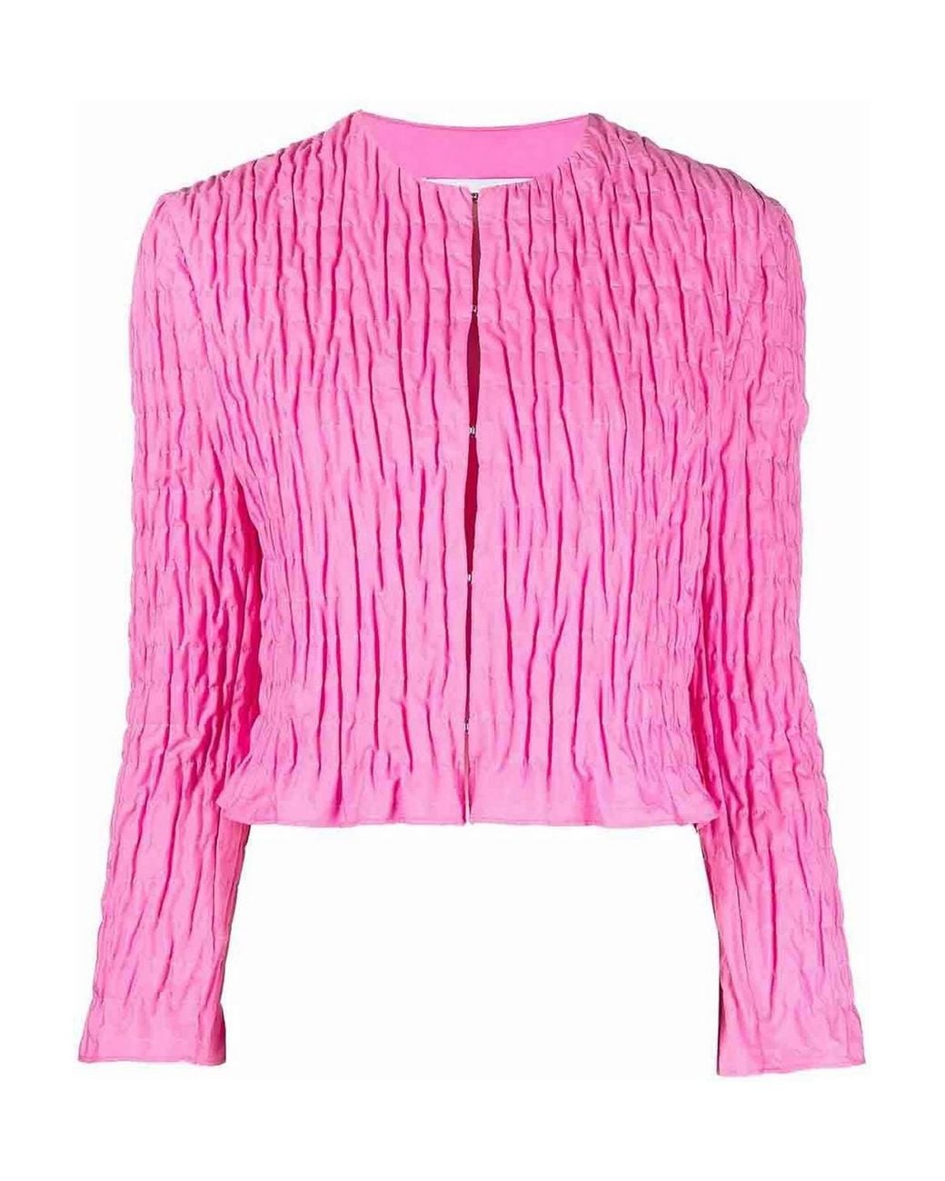 MSGM Pink Geraffte Blusejacke