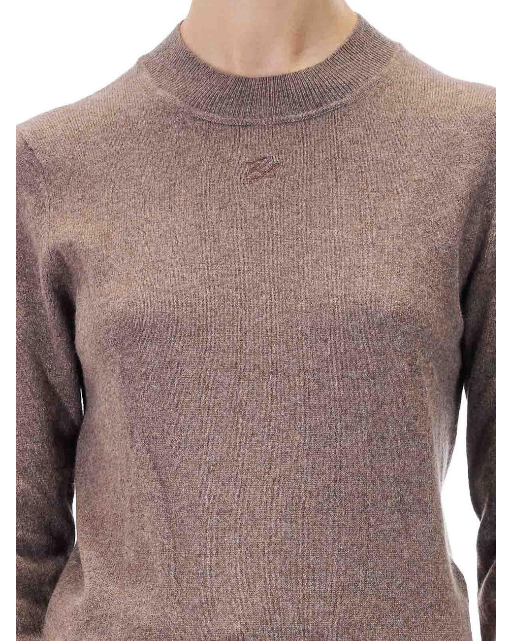 Karl Lagerfeld Brown Cashmere Crewneck