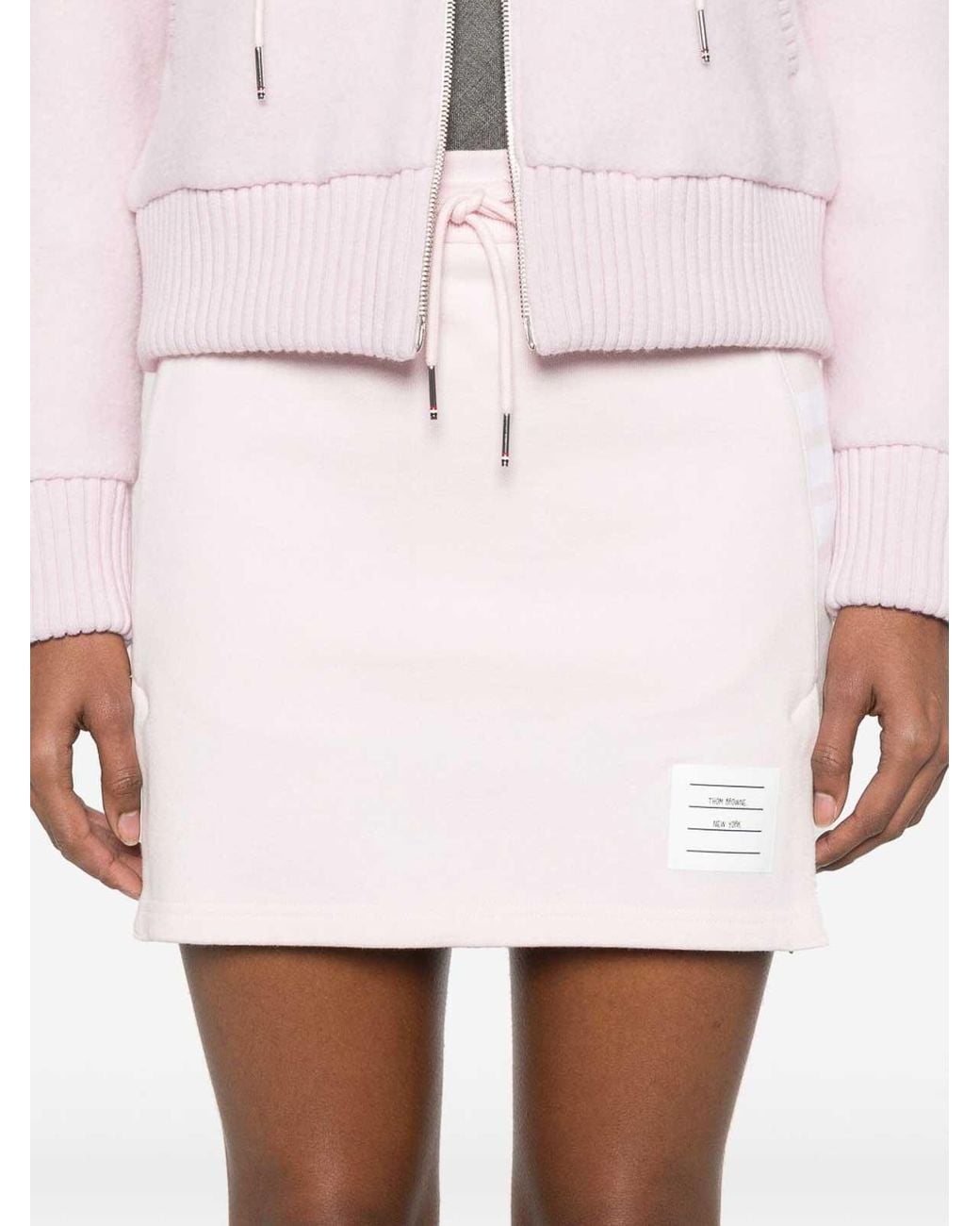 Thom Browne Pink 4Bar Cotton Mini Skirt