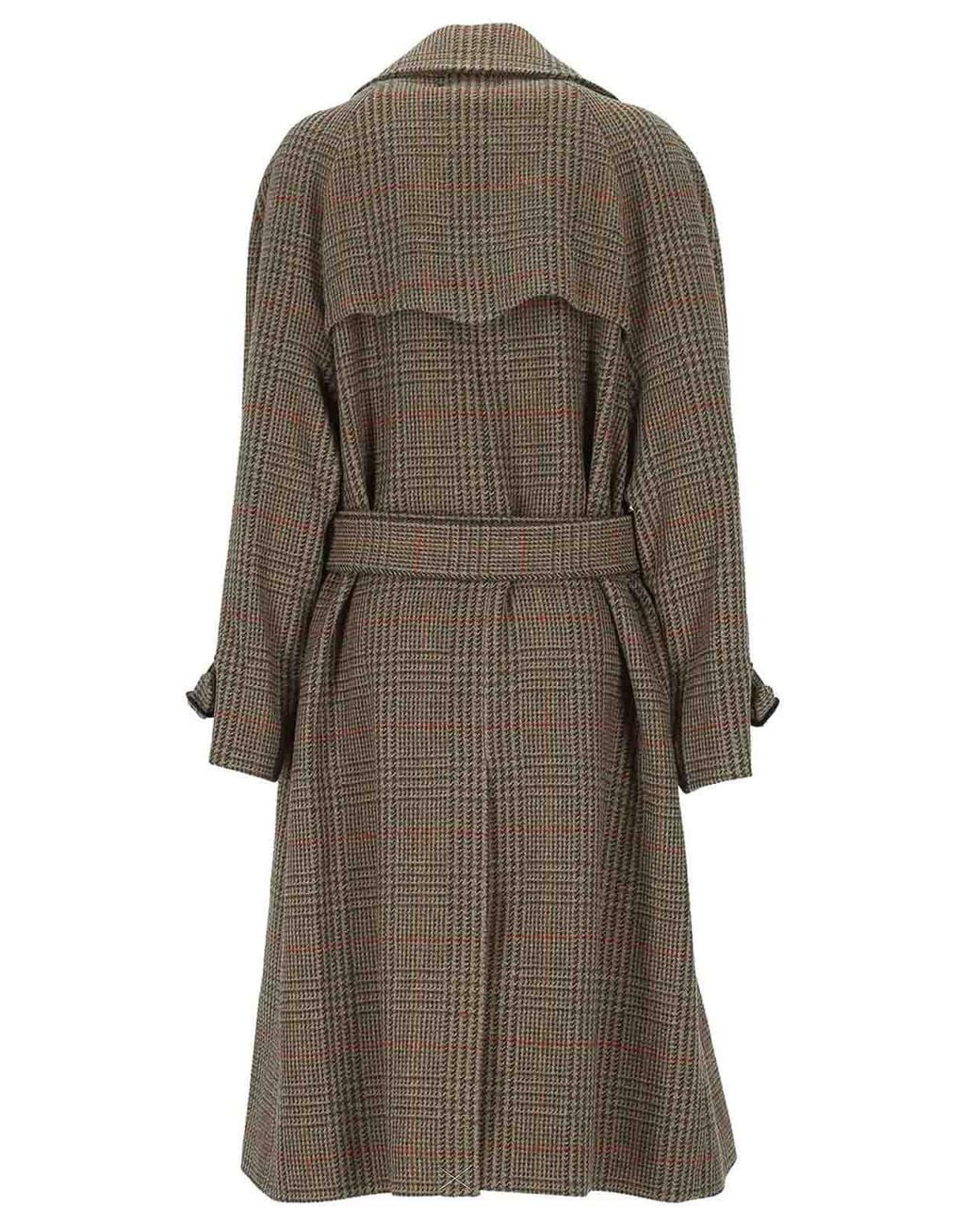 Golden Goose Deluxe Brand Brown Roxanne Double-Breasted Wool Check Coat