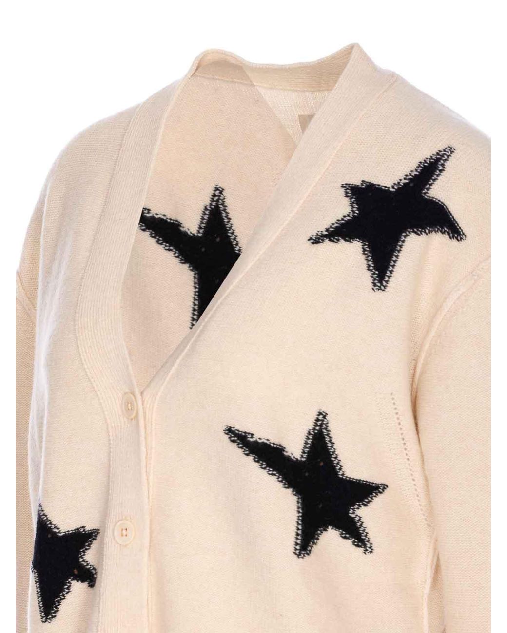 Zadig & Voltaire Natural Star-Intarsia Cashmere Cardigan