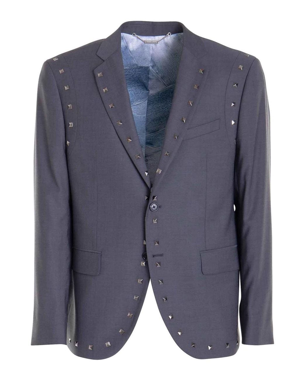 John Richmond Blue Button Long Sleeve Jacket for men