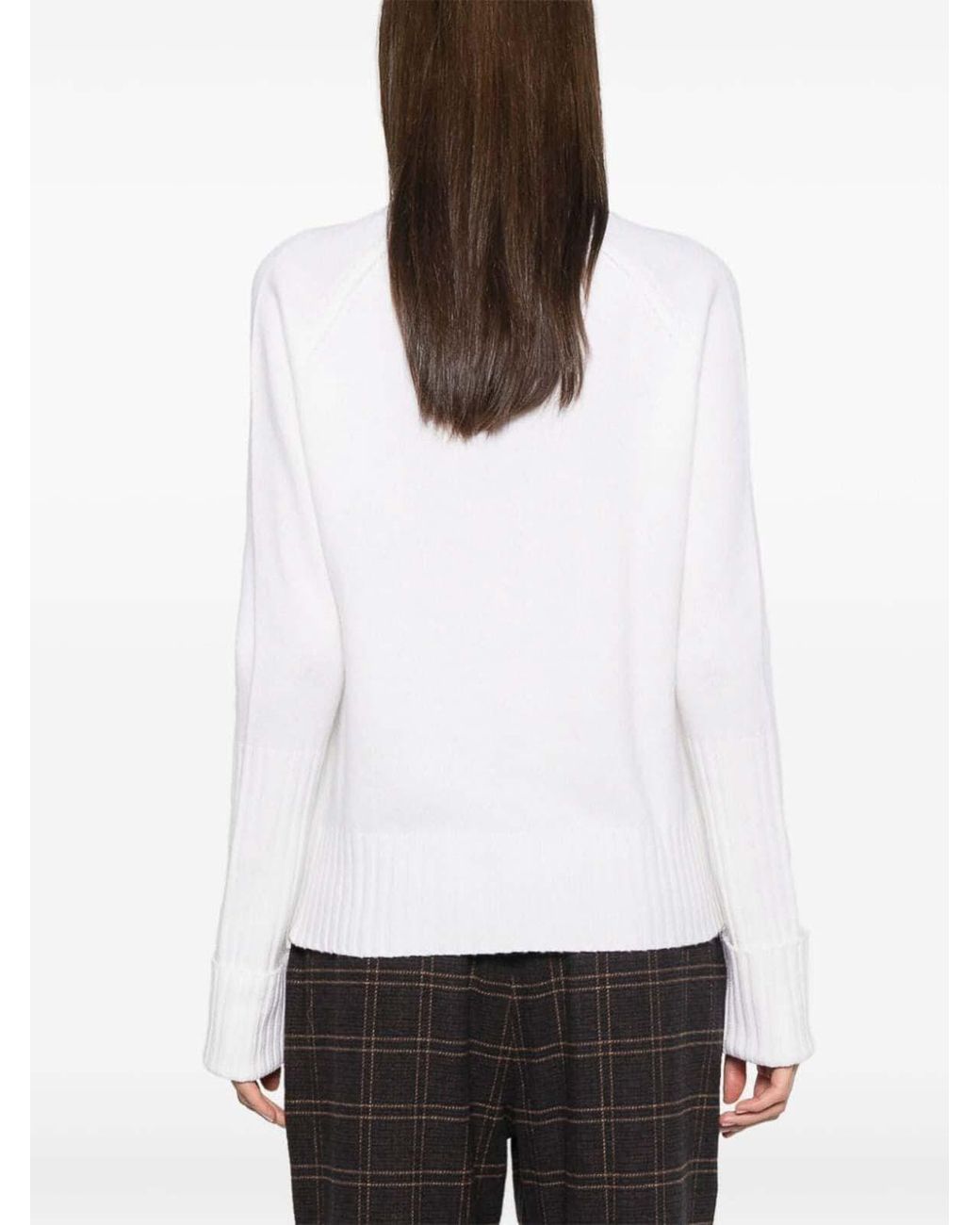 Wild Cashmere White Crew-Neck Sweater