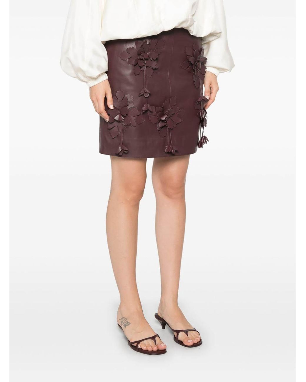 Alberta Ferretti Purple Faux Leather Mini Skirt
