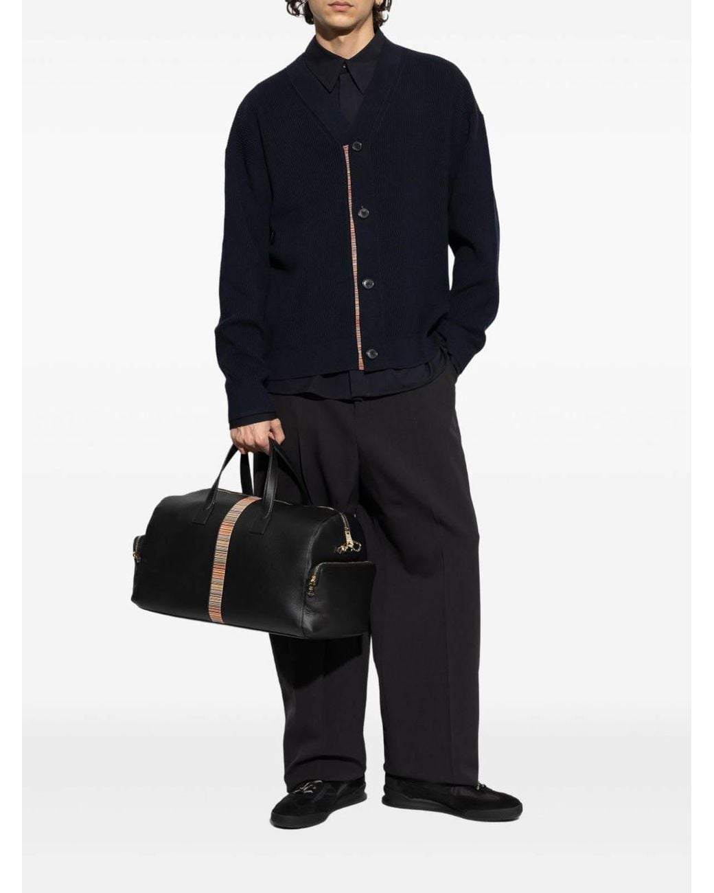Paul Smith Blue Cardigan With Signature Stripes Band for men