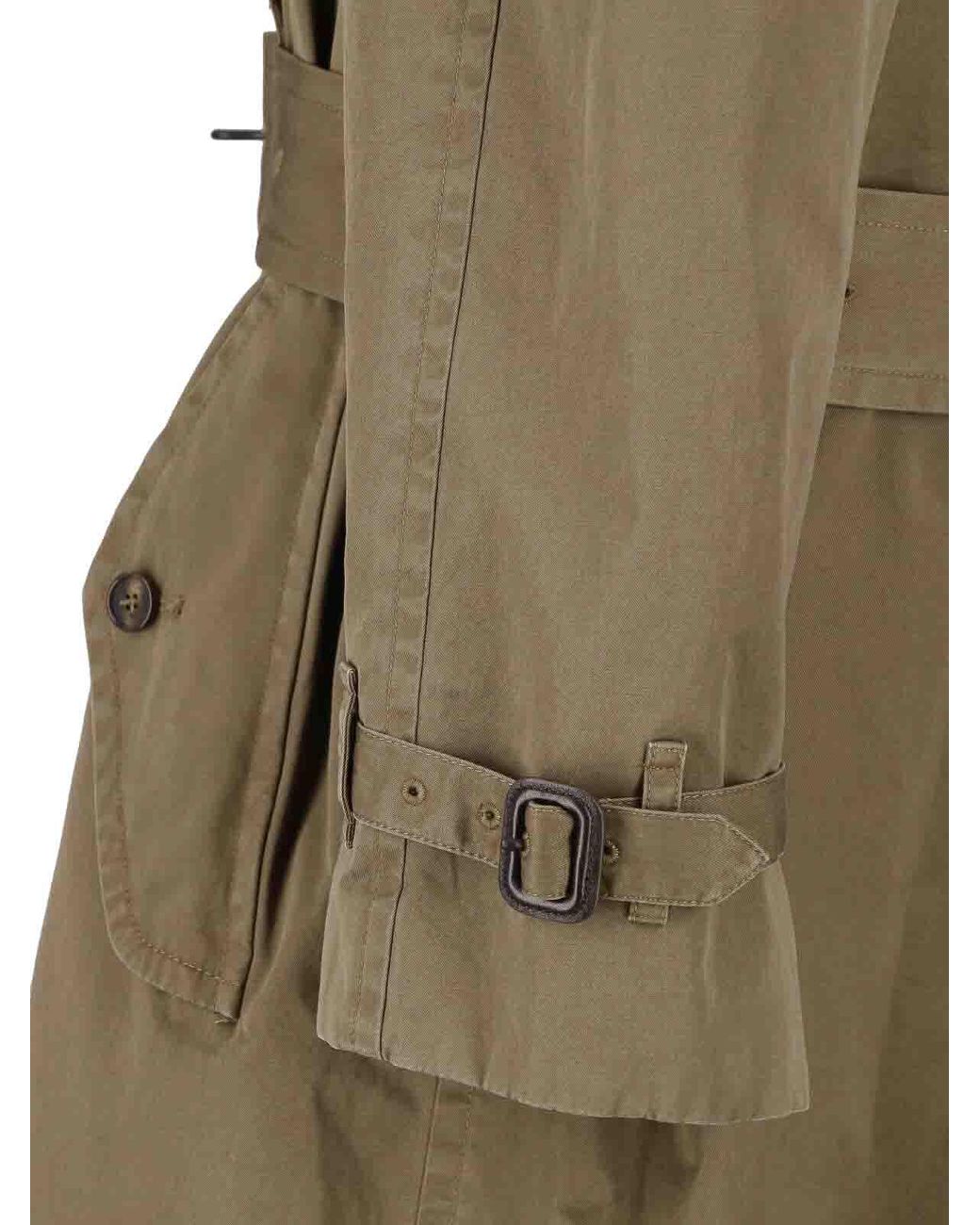 Maison Margiela Green Cotton Trench Coat