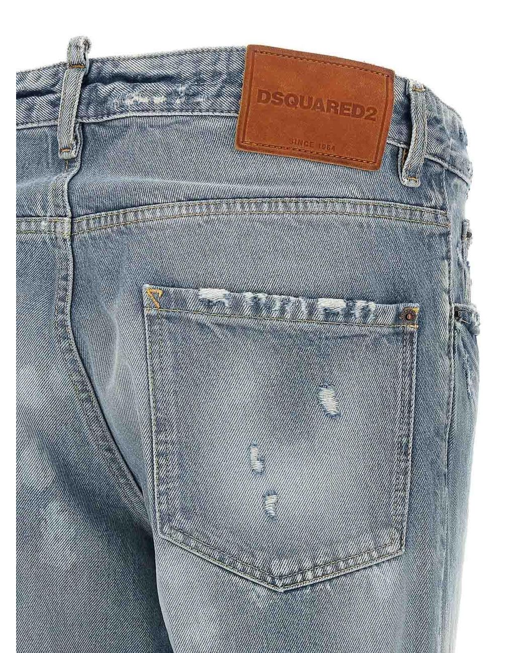 DSquared² Blue Teddy Cotton Jeans for men