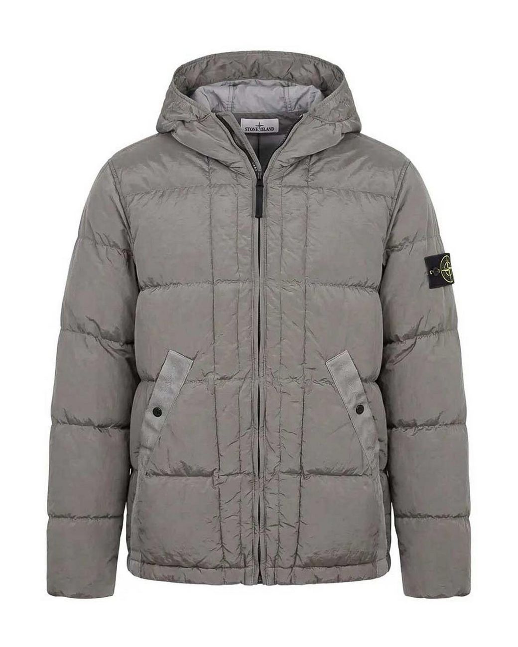 Stone Island Gray Capospalla C/Piuma Rds for men