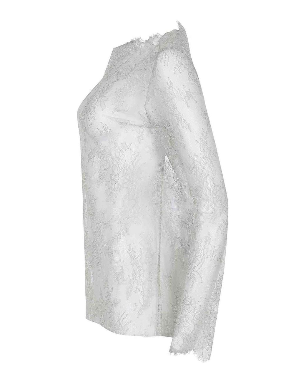 Alberta Ferretti White Top Made Of Lace