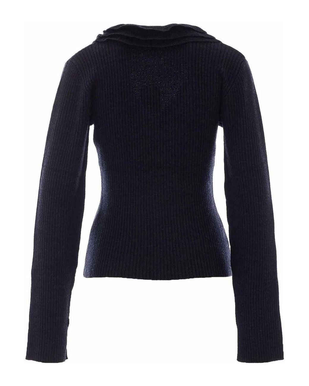 Ganni Blue Frill Sweater