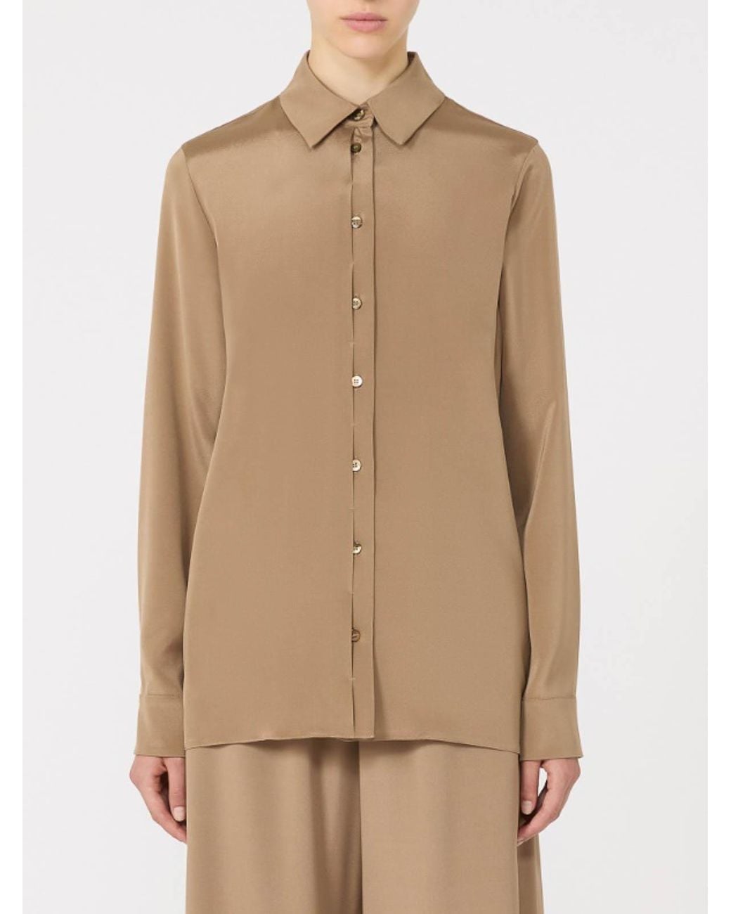 Max Mara Natural Stretch Silk Cady Shirt