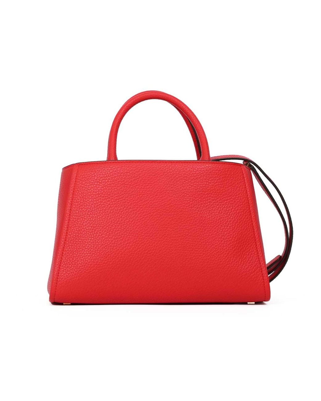 Elisabetta Franchi Red Passion Leather Effect Tote Bag With Logo