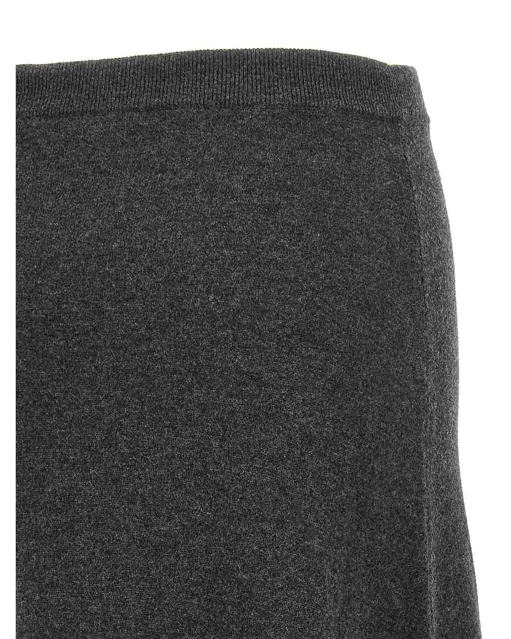 Balenciaga Gray Maxi Wool Skirt