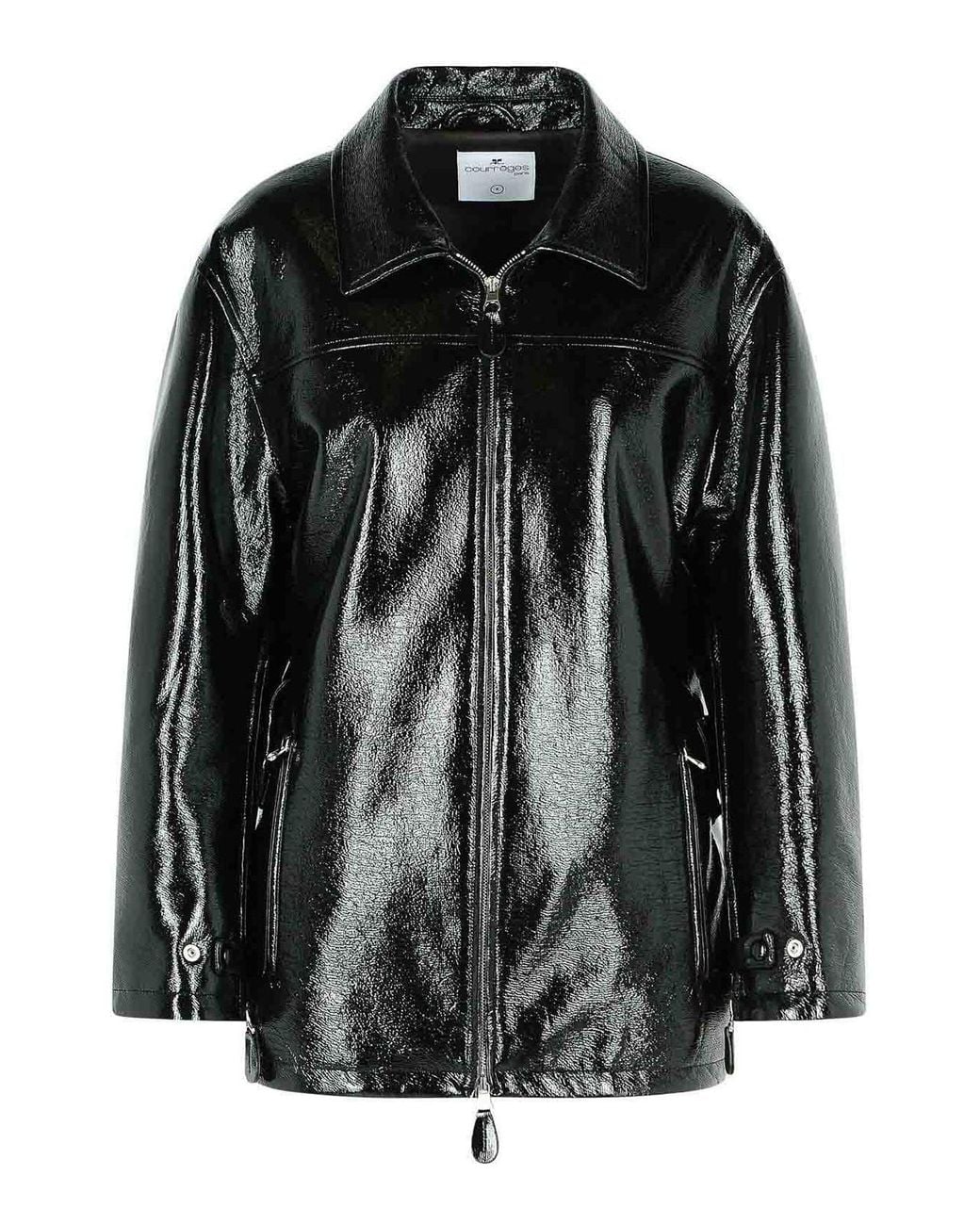 Courreges Black Vinyl' Cotton Blend Jacket