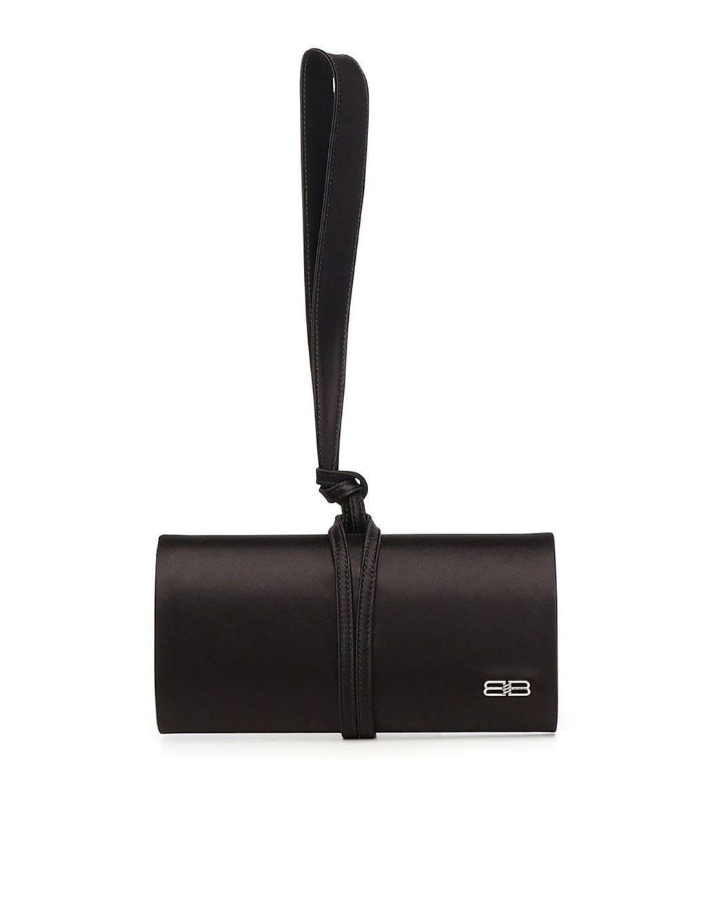 Balenciaga Black Bb Satin Clutch