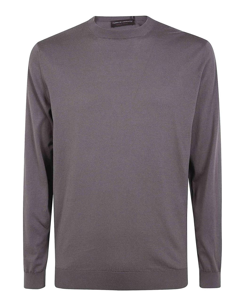 FILIPPO DE LAURENTIIS Gray Long Sleeves Round Neck Sweater for men