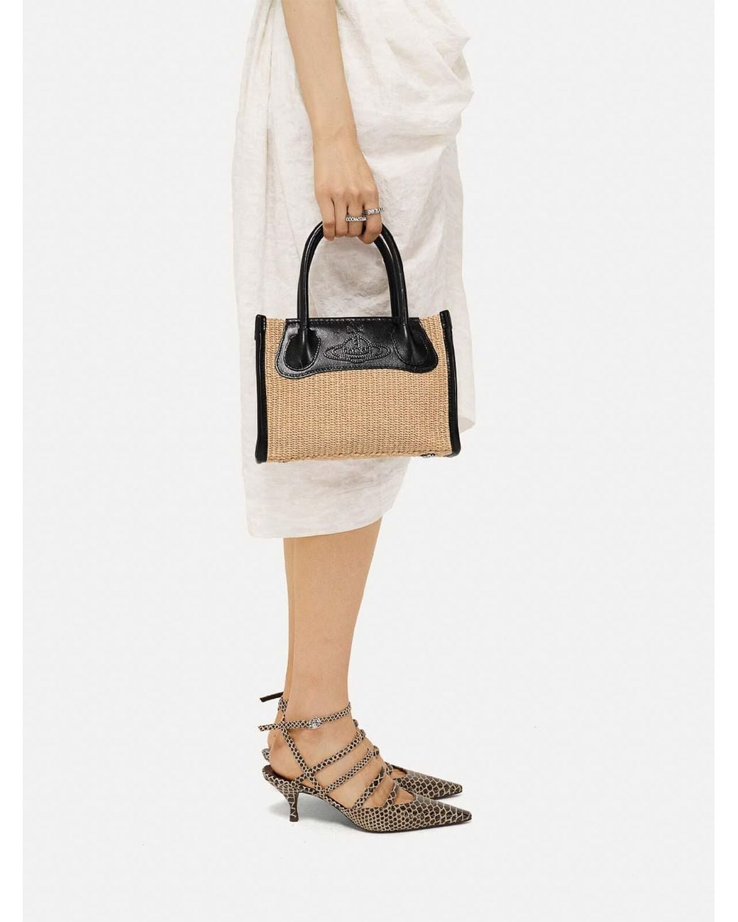 Vivienne Westwood Black Troy Small Crossbody Tote Bag