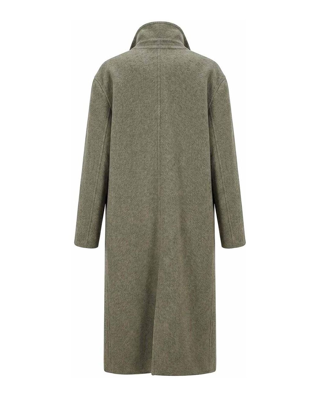 Alberta Ferretti Natural Wool Coat