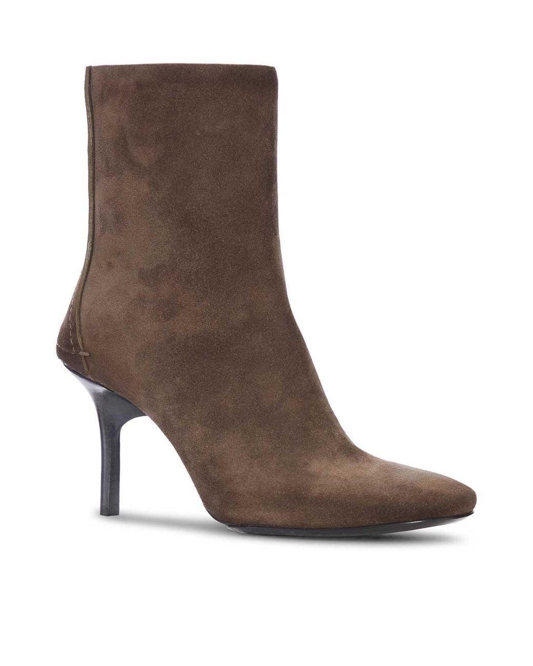 Capasa Brown Suede Ankle Boot With Thin Heel