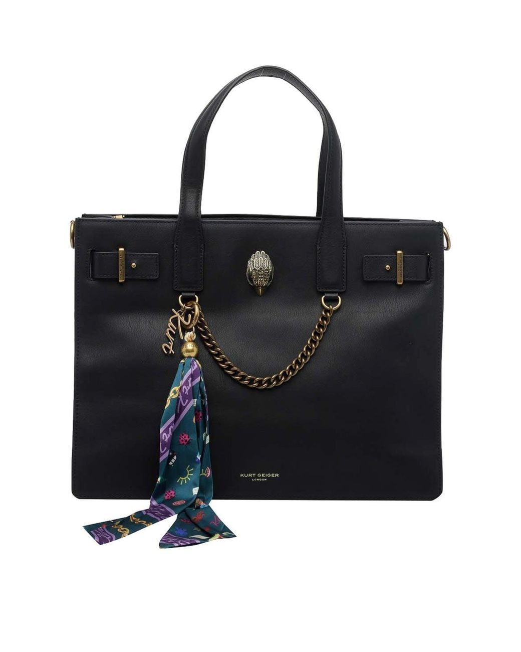 Kurt Geiger Black Logo Tote Bag