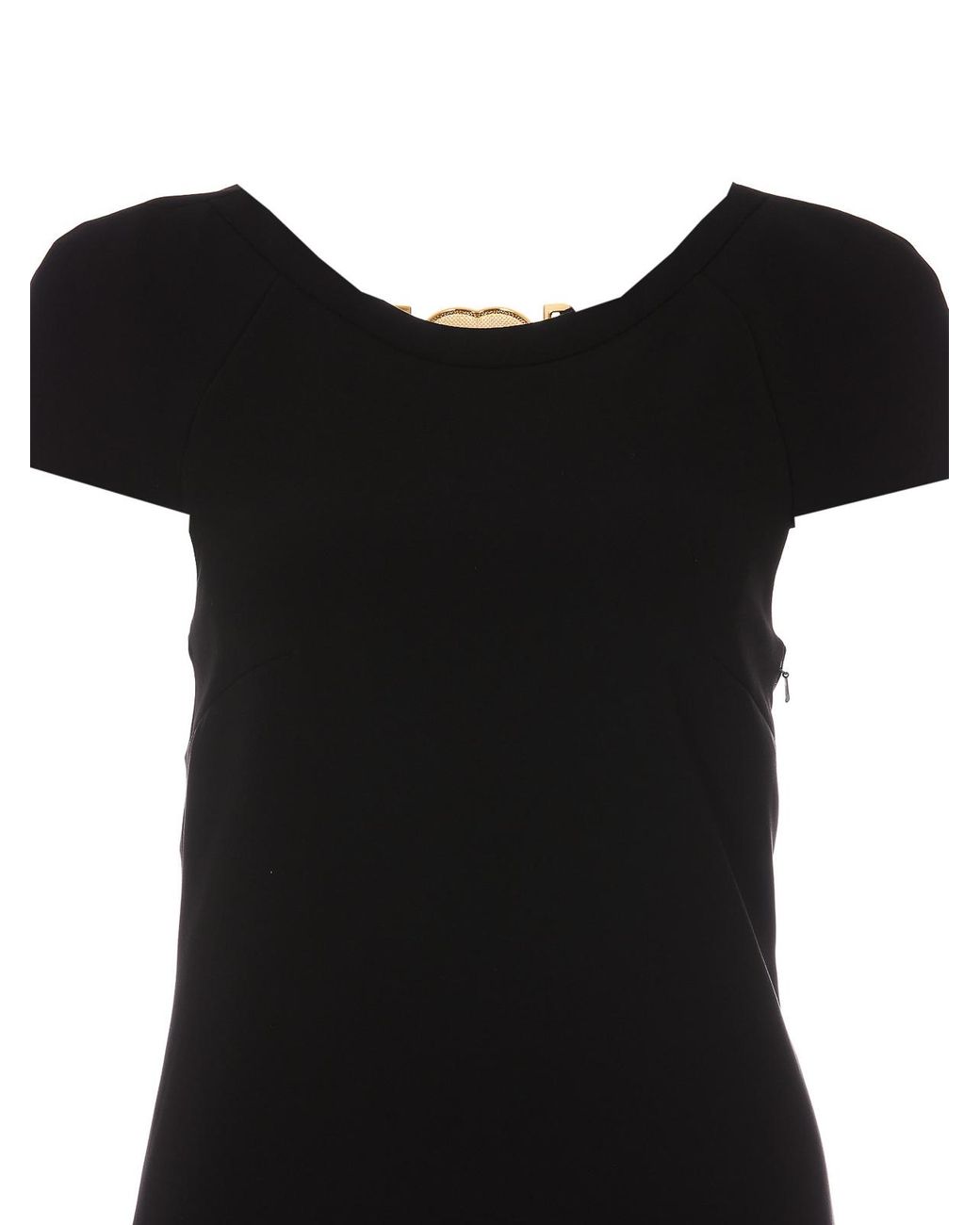 Moschino Black Smiley Hook Closure Mini Dress