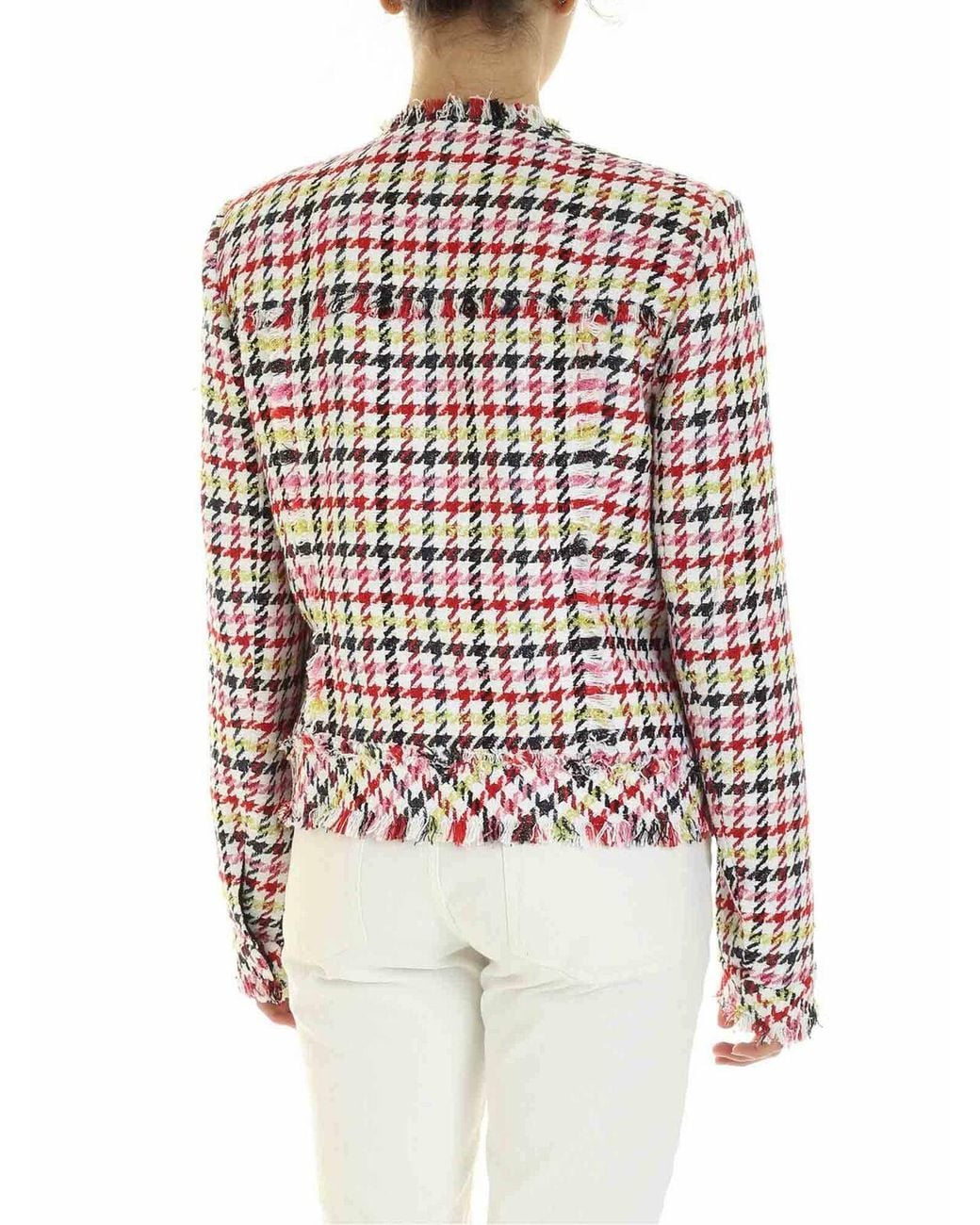 Karl Lagerfeld White Jacket With Fringes On The Edges