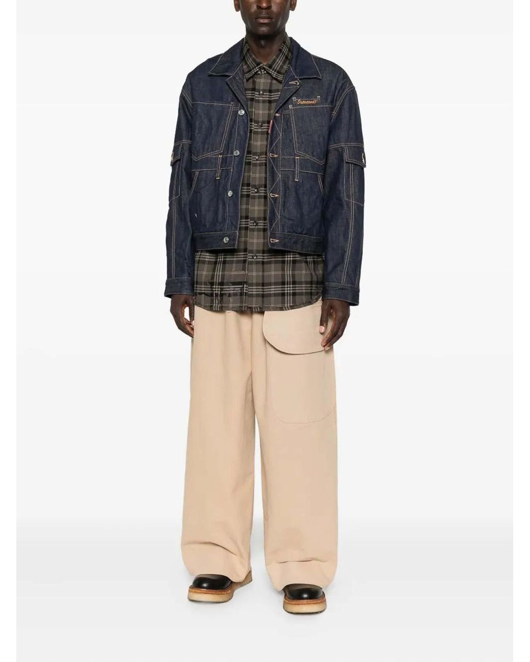 DSquared² Blue Cargo Denim Jacket for men