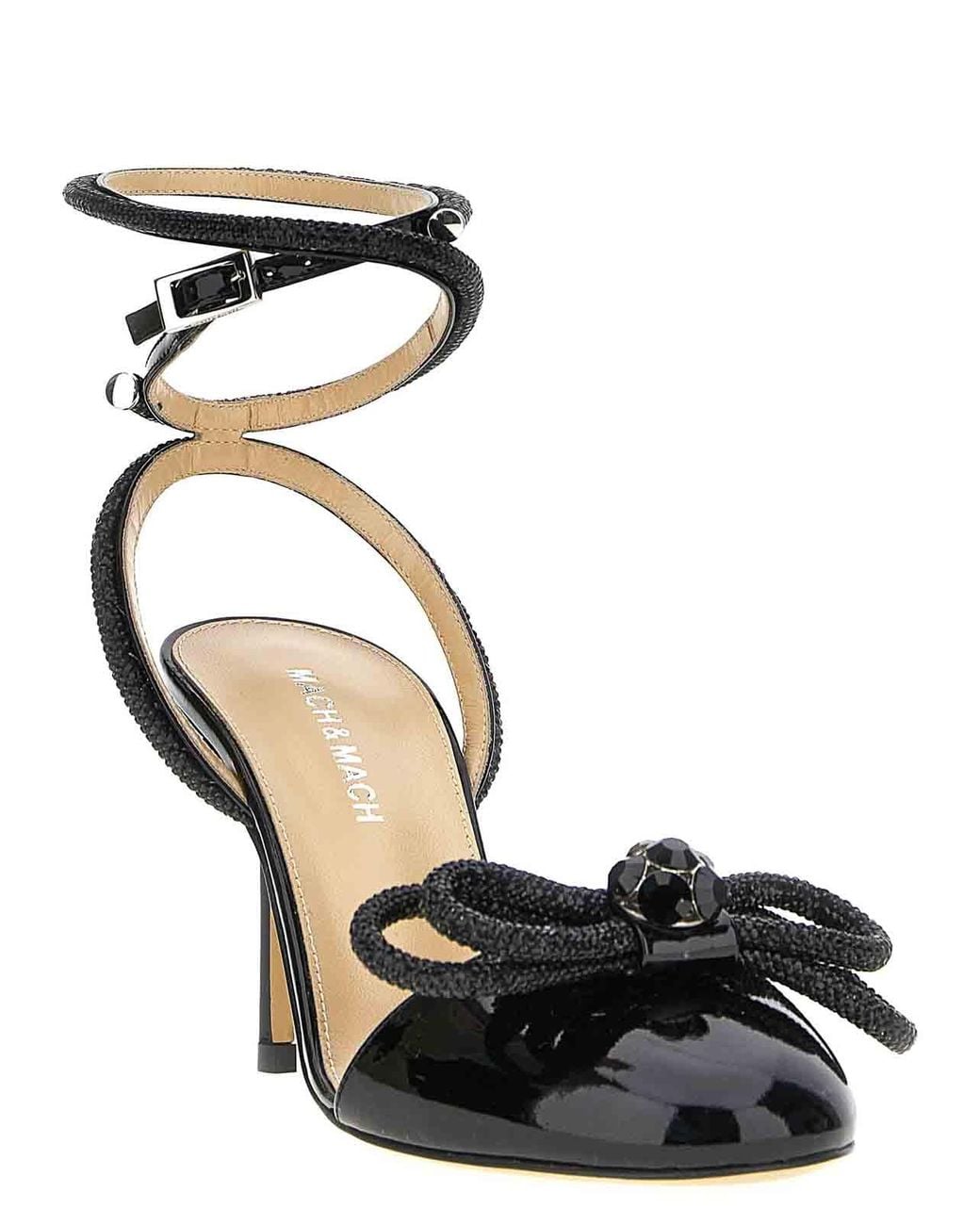 Mach & Mach Black Double Bow Pumps