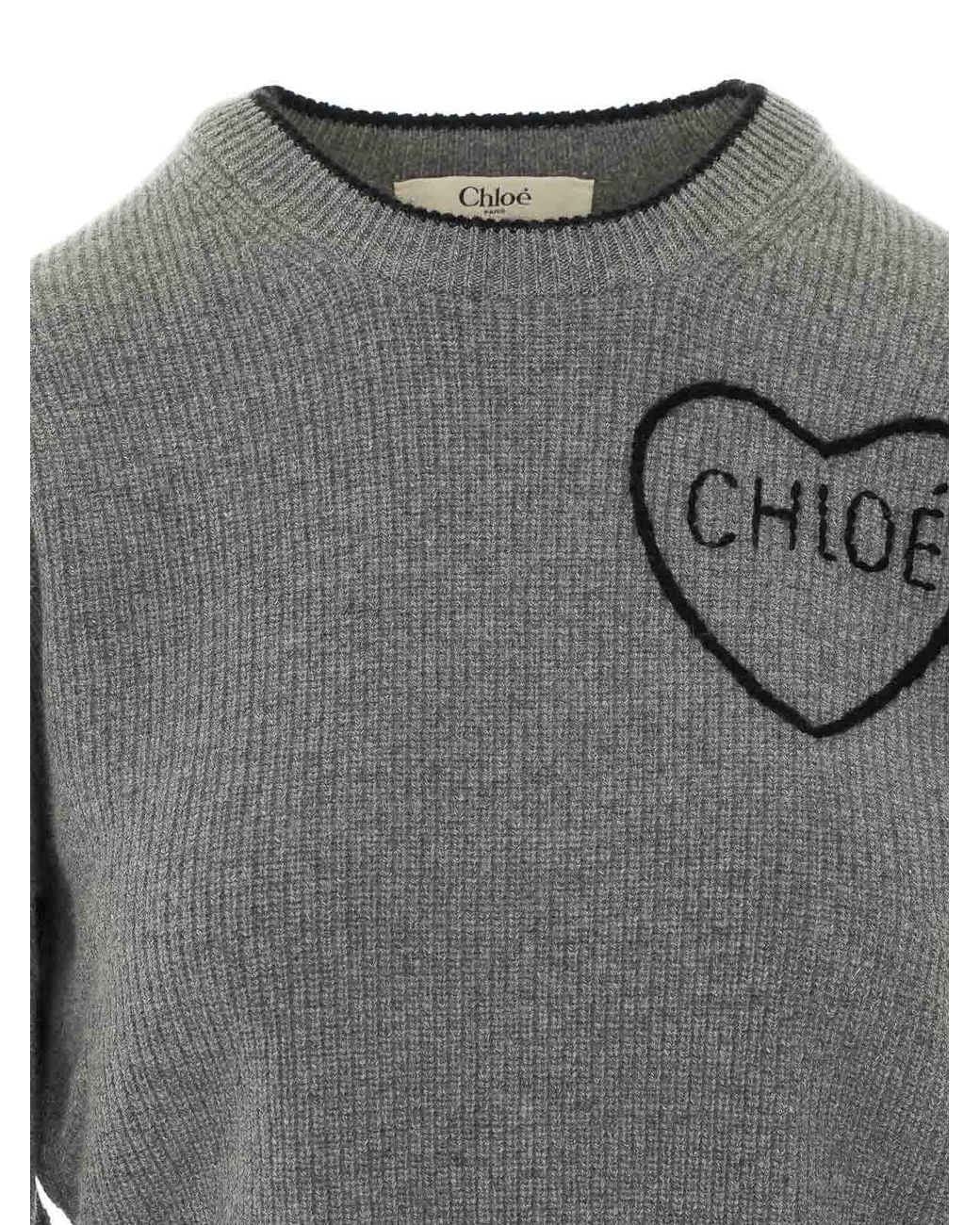 Chloé Gray Logo Sweater
