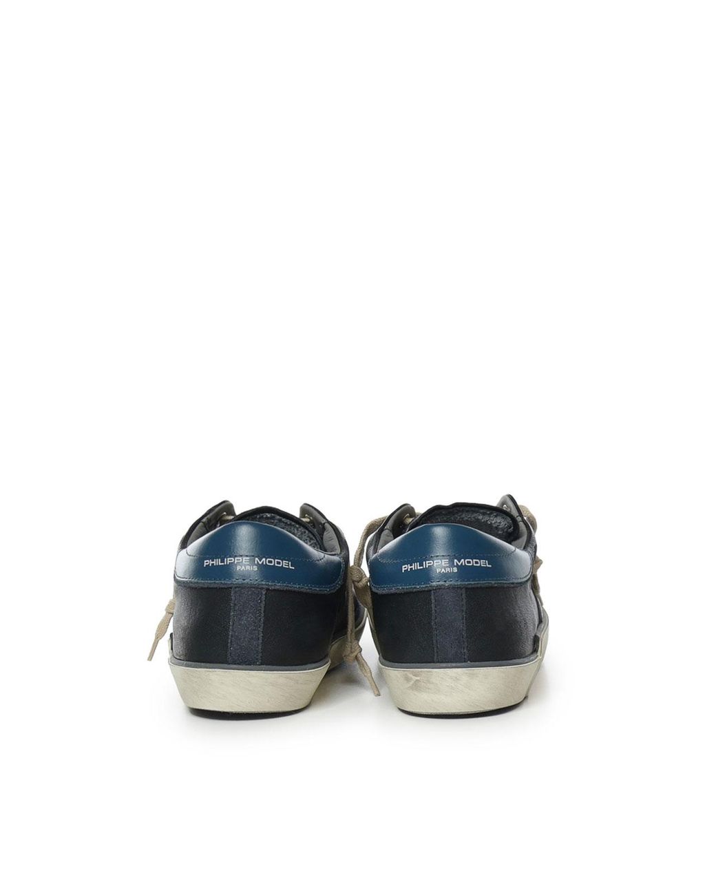 Philippe Model Blue Prsx Leather Trainers With A Vintage Look for men