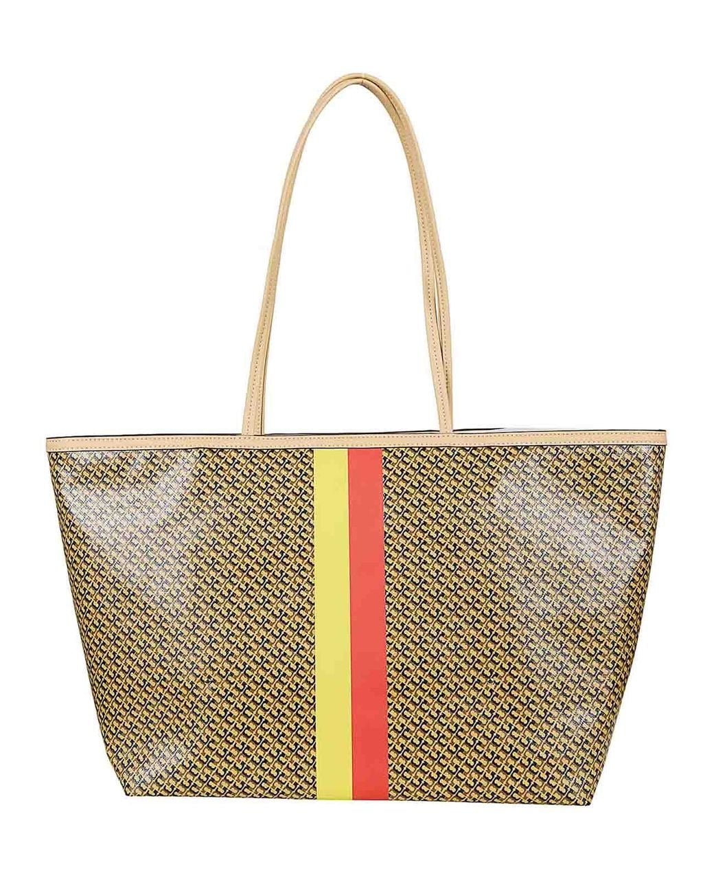 Tory Burch Natural Logo Print Bag