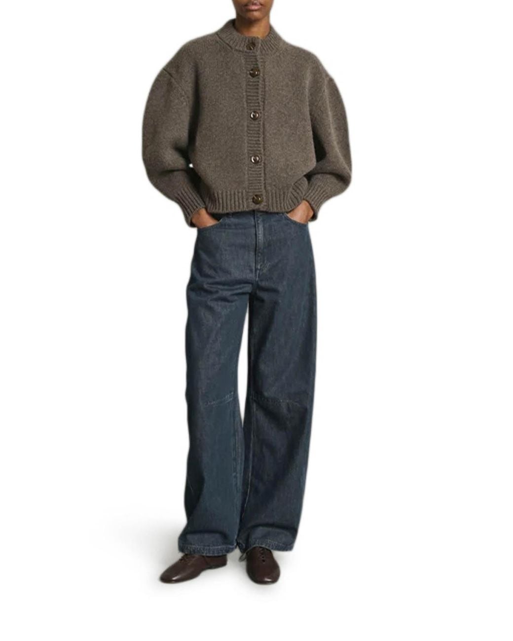 Soeur Brown Leonard Compact Wool Cardigan