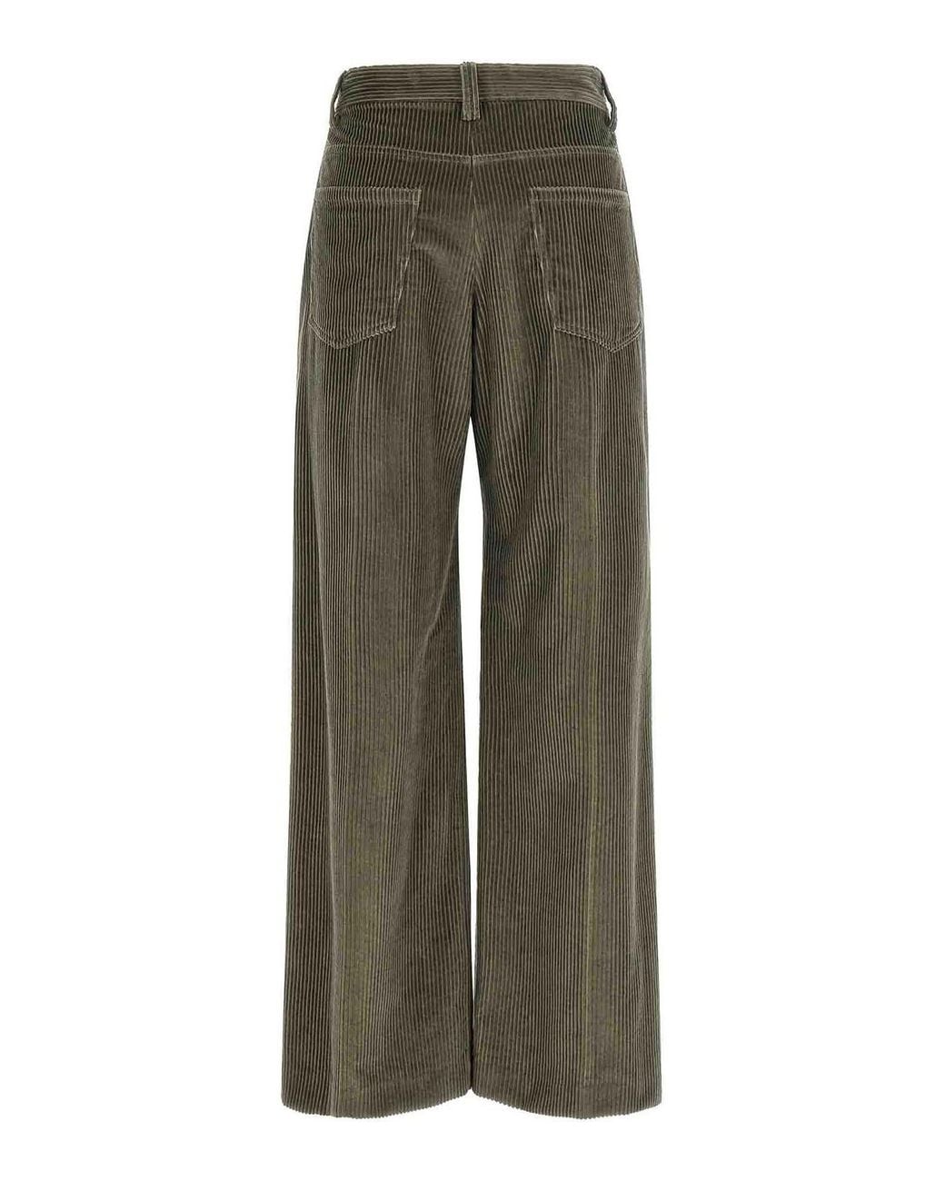 Brunello Cucinelli Green Corduroy Trousers