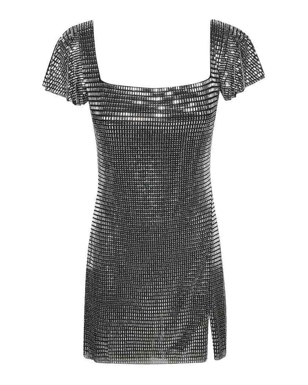 Self-Portrait Gray Mini Dress