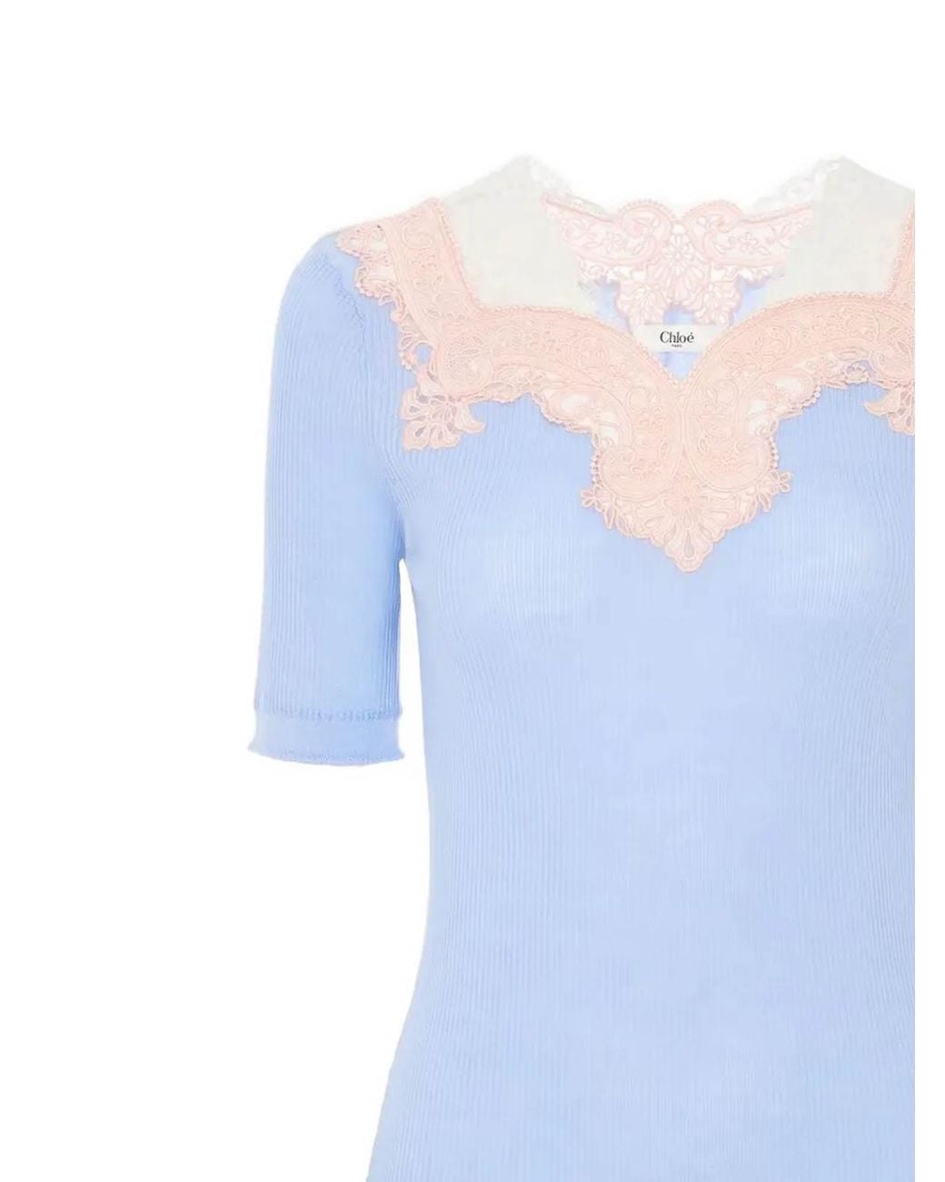Chloé Blue Lace Top