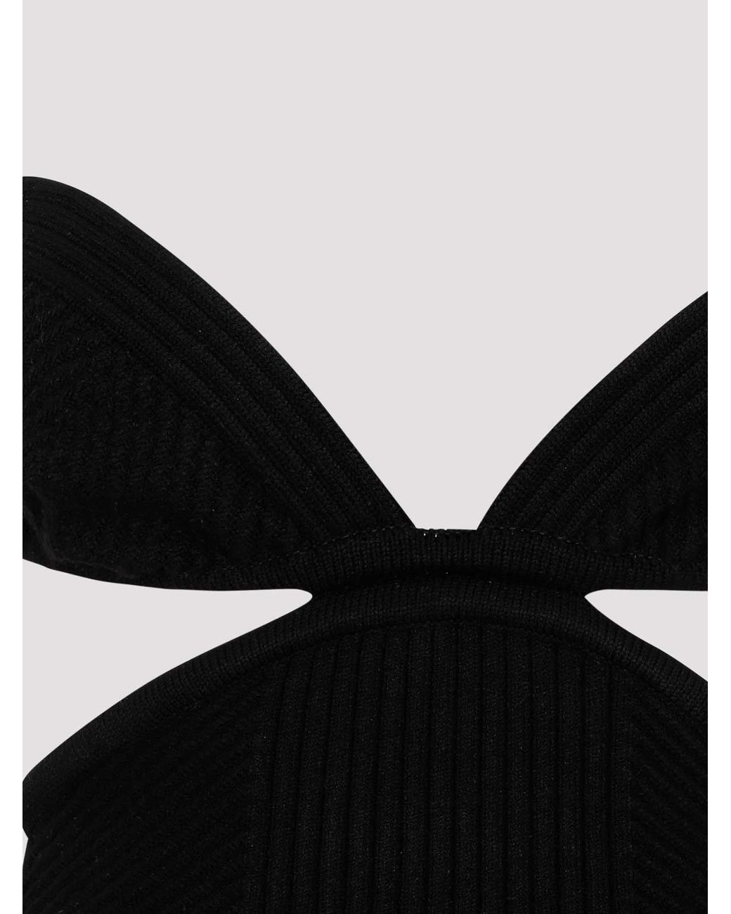 Off-White c/o Virgil Abloh Black Off Cut Out Ribbed Mini Dress