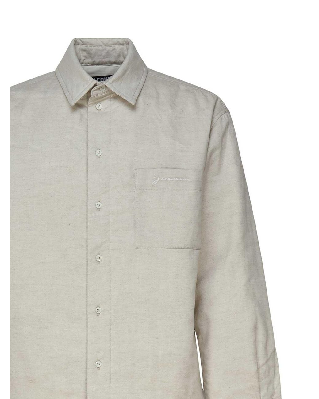 Jacquemus Natural Boulanger Puffed Overshirt, Long Sleeves, 100% Viscose for men