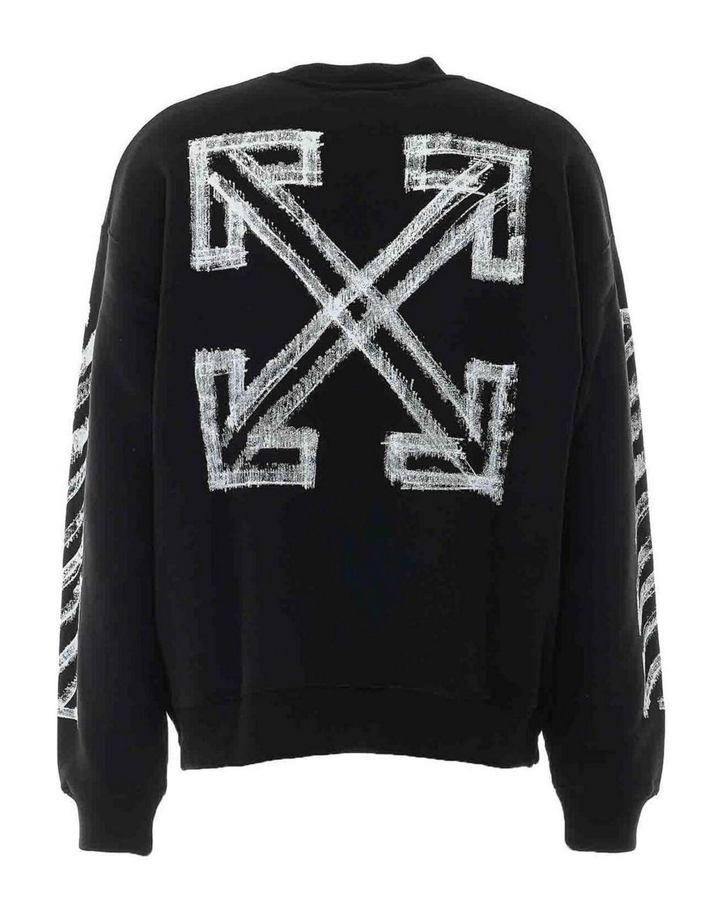 Off-White c/o Virgil Abloh Black Motion Arrow Printed Crewneck Sweatshirt for men