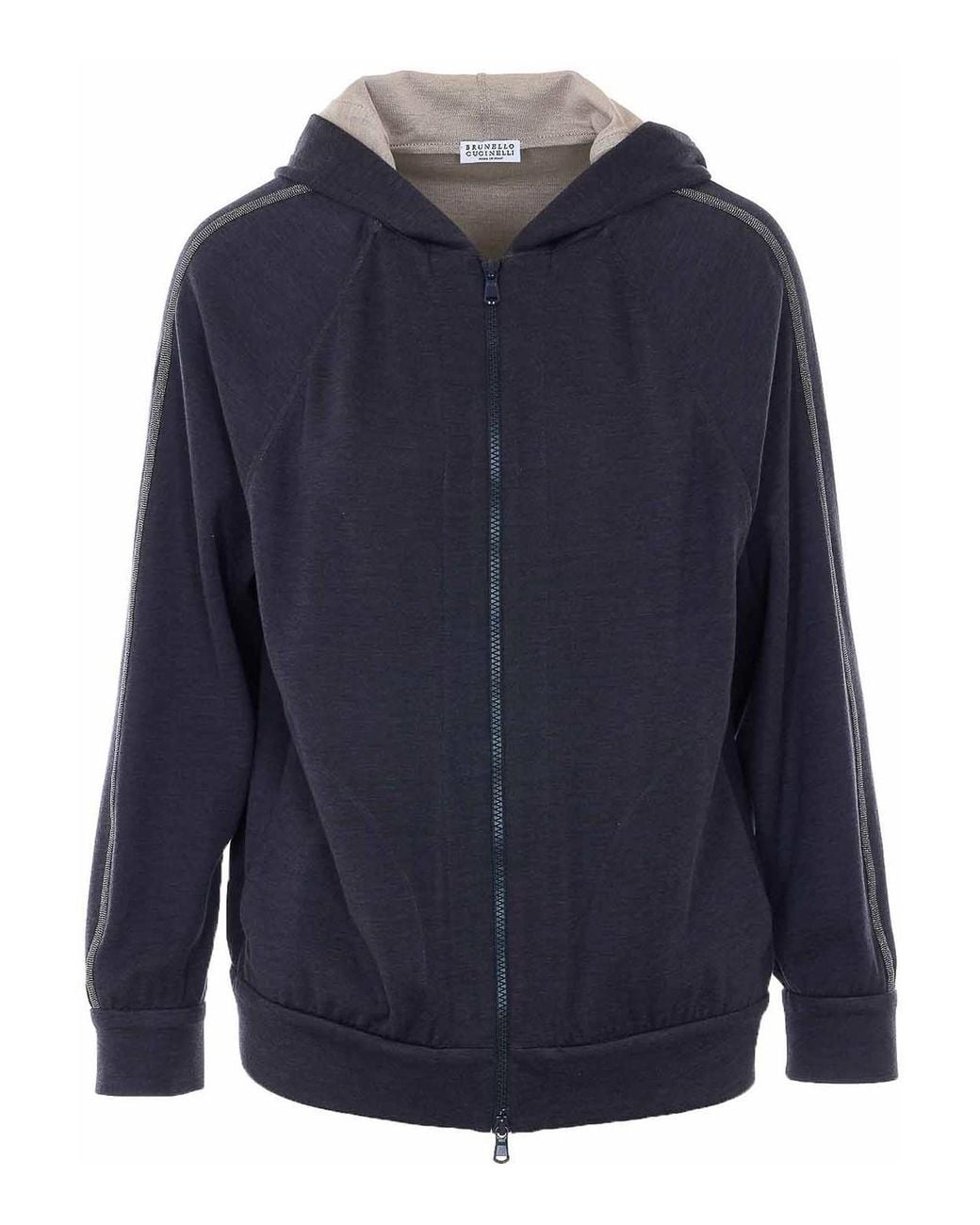 Brunello Cucinelli Blue Zipped Sweatshirt